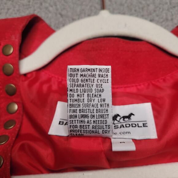 VTG Back In The Saddle Vest Medium Red Suede Leather Western Studs Cowgirl Rodeo - Picture 4 of 9